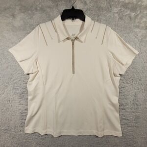 Tail Womens Golf Polo Shirt Short Sleeve Quarter Zip Embellished XXL